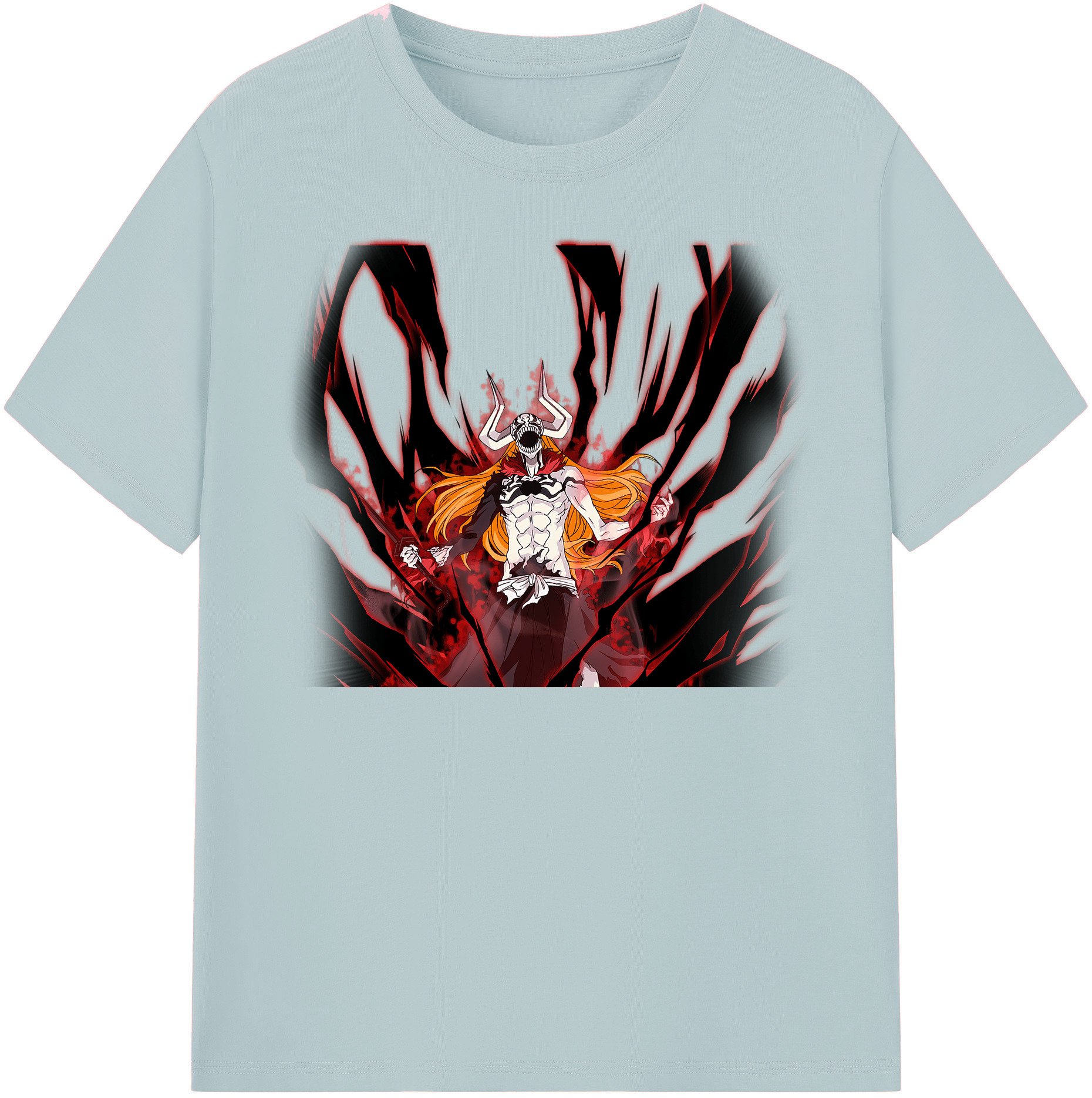 （画像用） ブリーチ 黒崎一護（くろさき いちご）BLEACH Kurosaki Ichigo 綿100％半袖Tシャツ（フロントプリント）